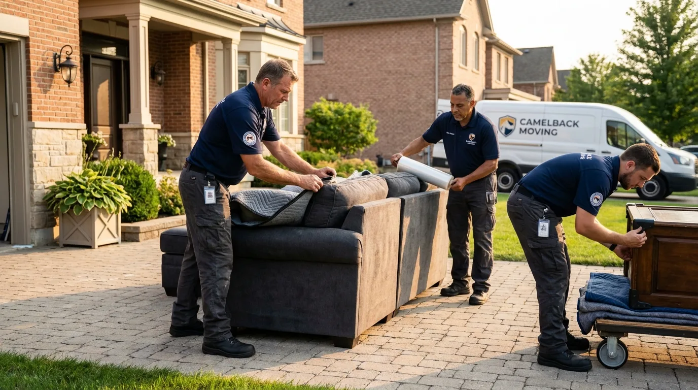 Large estate moving crew wrapping furniture in Louisa, KY